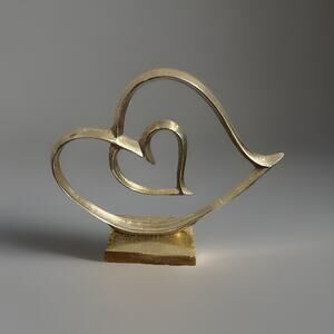 Sagebrook Home Decor Gold Aluminum Heart Sculpture 12”